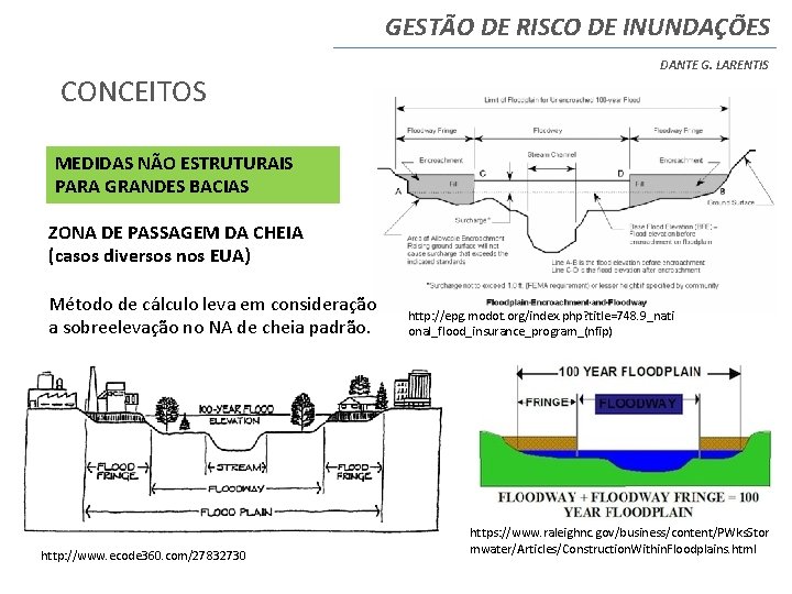 GESTÃO DE RISCO DE INUNDAÇÕES CONCEITOS DANTE G. LARENTIS MEDIDAS NÃO ESTRUTURAIS PARA GRANDES GESTÃO DE RISCO DE INUNDAÇÕES CONCEITOS DANTE G. LARENTIS MEDIDAS NÃO ESTRUTURAIS PARA GRANDES