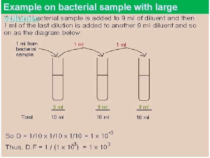 Example on bacterial sample with large volume: 