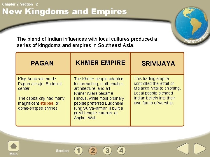 Chapter 2, Section 2 New Kingdoms and Empires The blend of Indian influences with