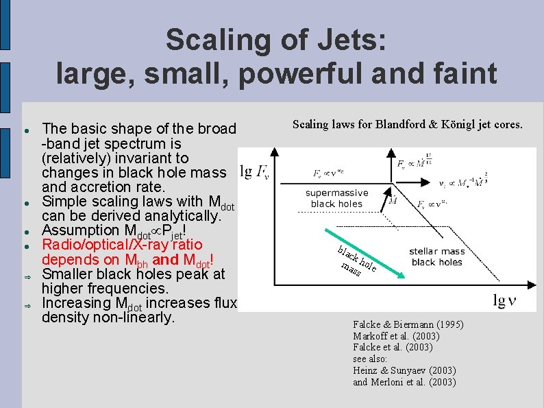 Scaling of Jets: large, small, powerful and faint The basic shape of the broad