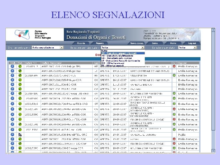 ELENCO SEGNALAZIONI 