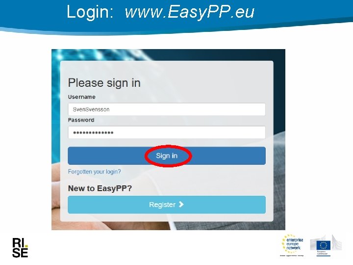 Login: www. Easy. PP. eu 