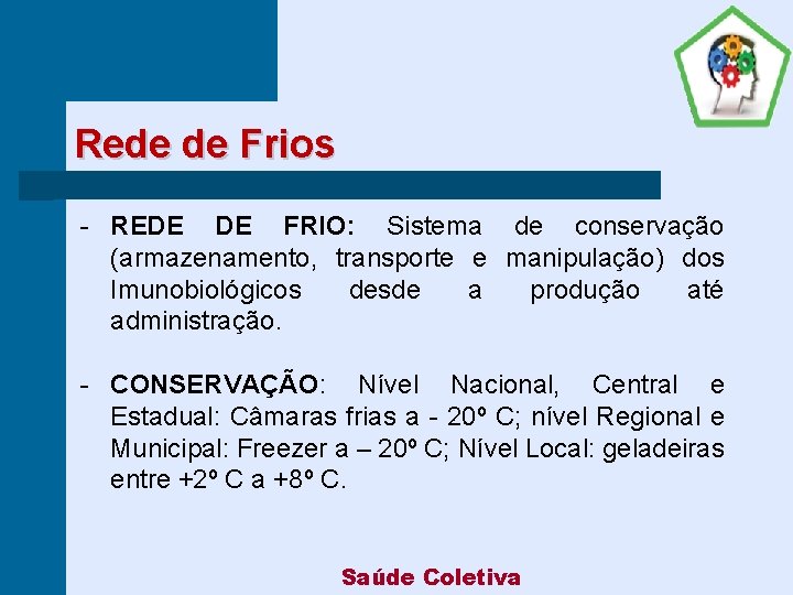 Rede de Frios - REDE DE FRIO: Sistema de conservação (armazenamento, transporte e manipulação)