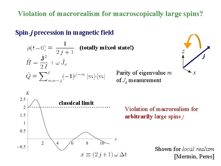 Violation of macrorealism for macroscopically large spins? Spin-j precession in magnetic field (totally mixed