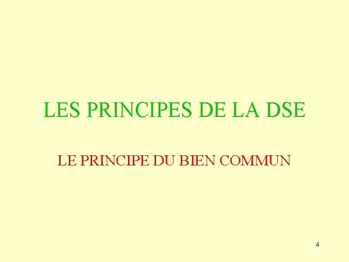 LES PRINCIPES DE LA DSE LE PRINCIPE DU BIEN COMMUN 4 