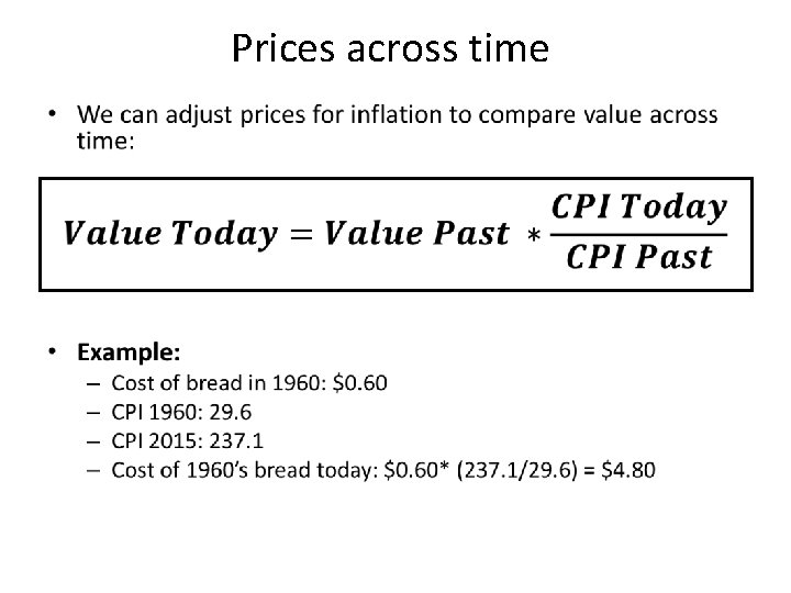Prices across time • 