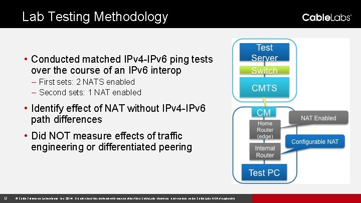 Lab Testing Methodology • Conducted matched IPv 4 -IPv 6 ping tests over the
