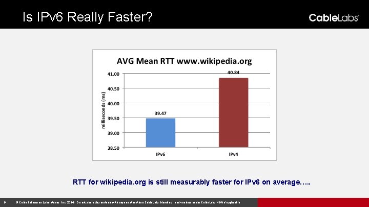 Is IPv 6 Really Faster? RTT for wikipedia. org is still measurably faster for