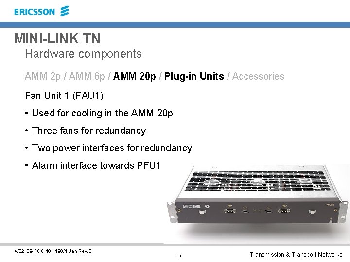 MINI-LINK TN Hardware components AMM 2 p / AMM 6 p / AMM 20