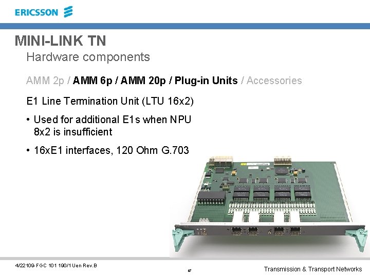 MINI-LINK TN Hardware components AMM 2 p / AMM 6 p / AMM 20