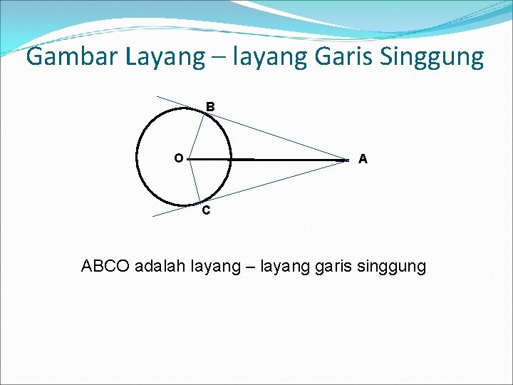 Gambar Layang – layang Garis Singgung B O A C ABCO adalah layang –