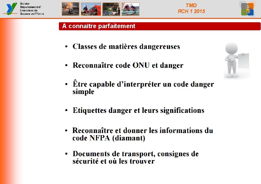 TMD RCH 1 2015 A connaître parfaitement 