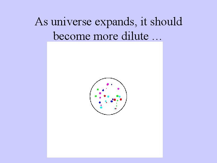 As universe expands, it should become more dilute … 