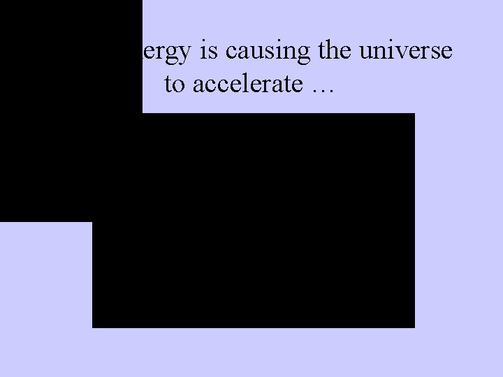 Dark Energy is causing the universe to accelerate … 