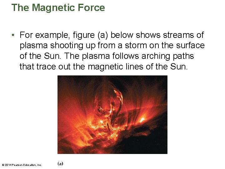 The Magnetic Force • For example, figure (a) below shows streams of plasma shooting