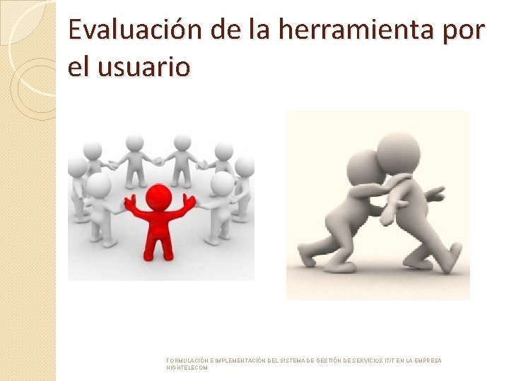 Evaluación de la herramienta por el usuario FORMULACIÓN E IMPLEMENTACIÓN DEL SISTEMA DE GESTIÓN