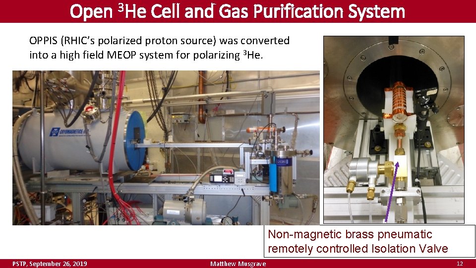 Open 3 He Cell and Gas Purification System OPPIS (RHIC’s polarized proton source) was