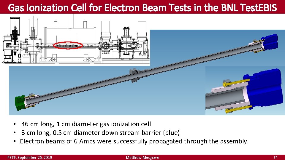 Gas Ionization Cell for Electron Beam Tests in the BNL Test. EBIS • 46