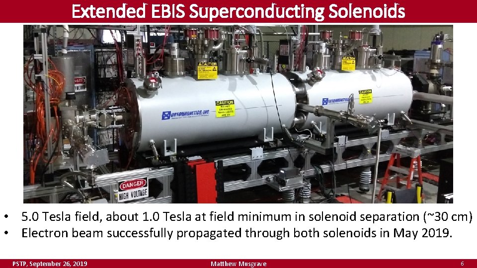 Extended EBIS Superconducting Solenoids • 5. 0 Tesla field, about 1. 0 Tesla at