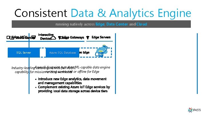 Consistent Data & Analytics Engine running natively across Edge, Data Center and Cloud SQL