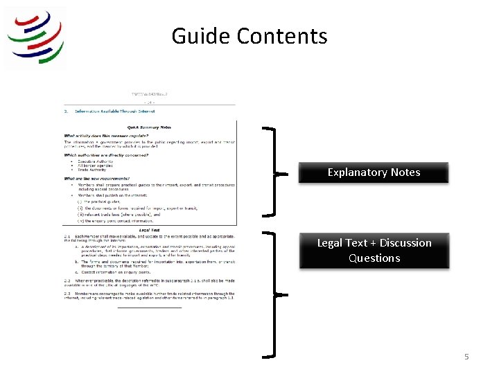 Guide Contents Explanatory Notes Legal Text + Discussion Questions 5 