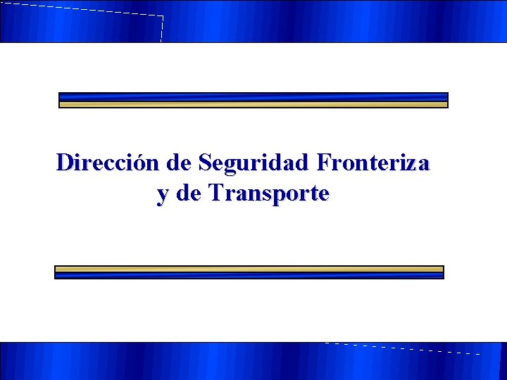 Dirección de Seguridad Fronteriza y de Transporte Dirección de Seguridad Fronteriza y de Transporte