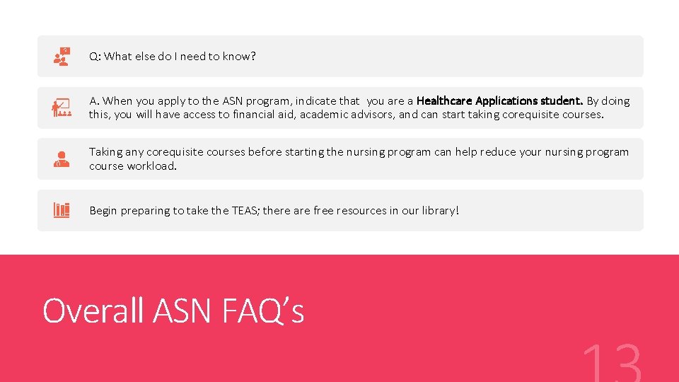 Q: What else do I need to know? A. When you apply to the