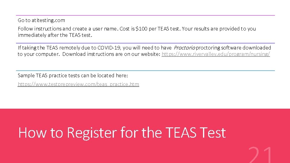Go to atitesting. com Follow instructions and create a user name. Cost is $100