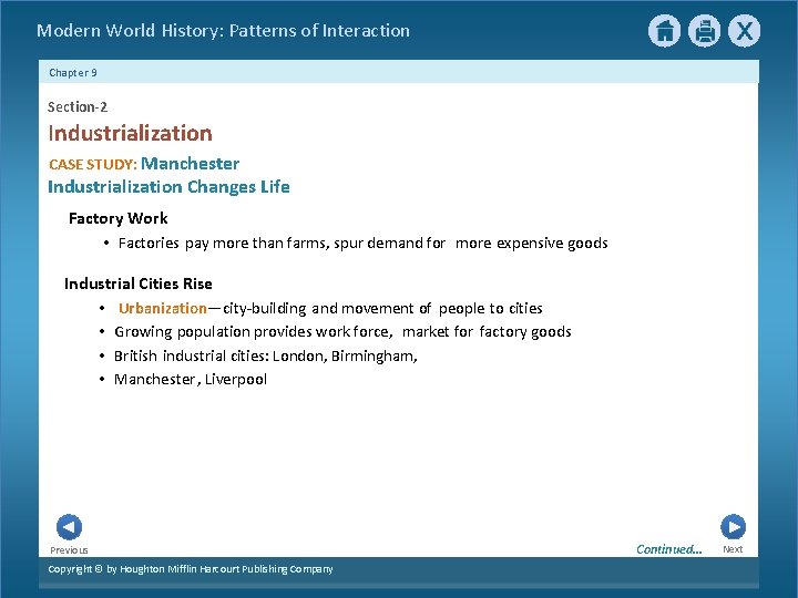 Modern World History: Patterns of Interaction Chapter 9 Section-2 Industrialization CASE STUDY: Manchester Industrialization