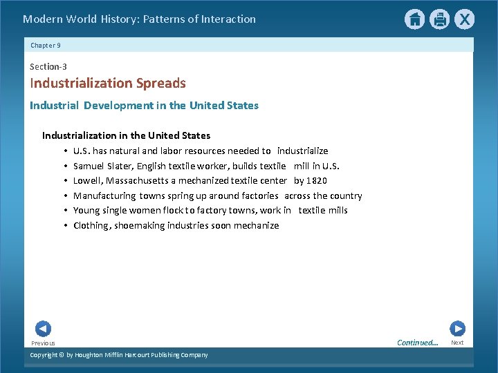 Modern World History: Patterns of Interaction Chapter 9 Section-3 Industrialization Spreads Industrial Development in