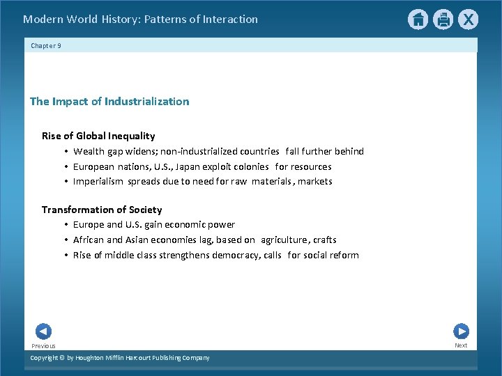 Modern World History: Patterns of Interaction Chapter 9 The Impact of Industrialization Rise of