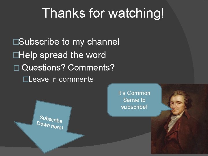 Thanks for watching! �Subscribe to my channel �Help spread the word � Questions? Comments? Thanks for watching! �Subscribe to my channel �Help spread the word � Questions? Comments?