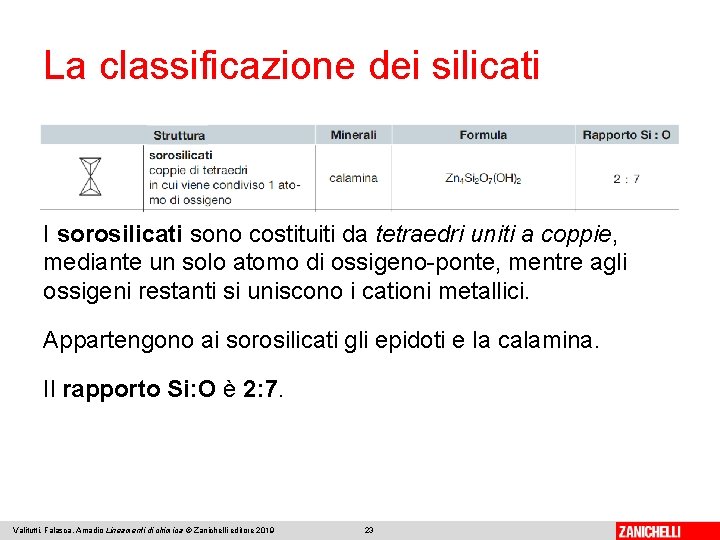 La classificazione dei silicati I sorosilicati sono costituiti da tetraedri uniti a coppie, mediante