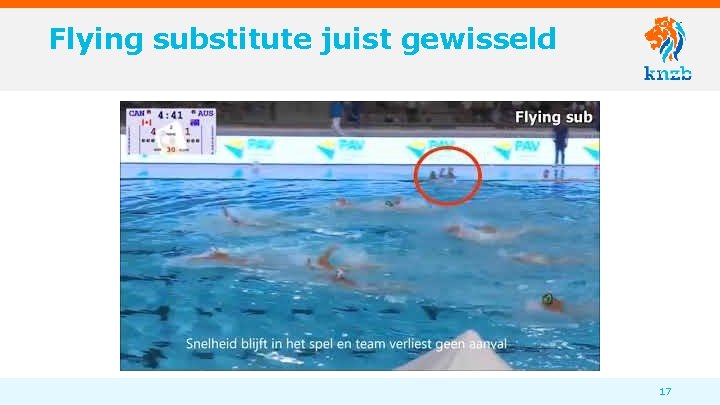 Flying substitute juist gewisseld 17 