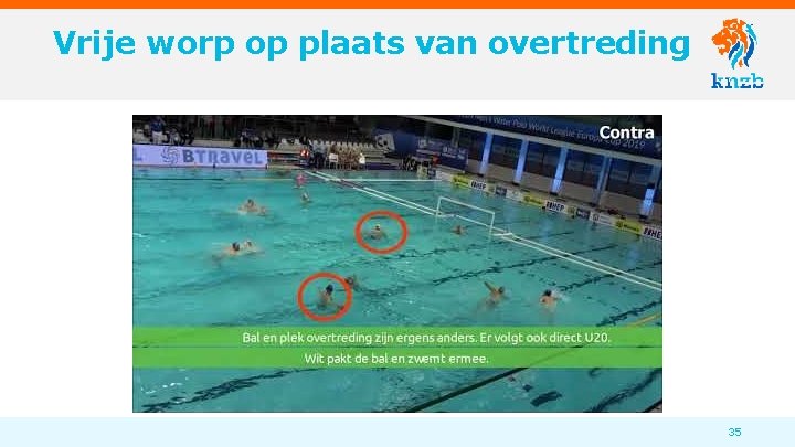 Vrije worp op plaats van overtreding 35 