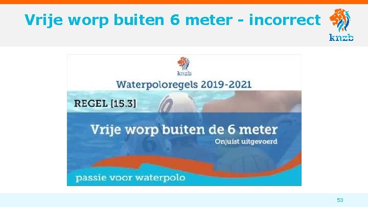 Vrije worp buiten 6 meter - incorrect 53 