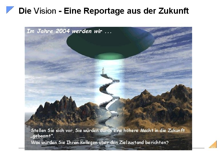 Die Vision - Eine Reportage aus der Zukunft Im Jahre 2004 werden wir. .