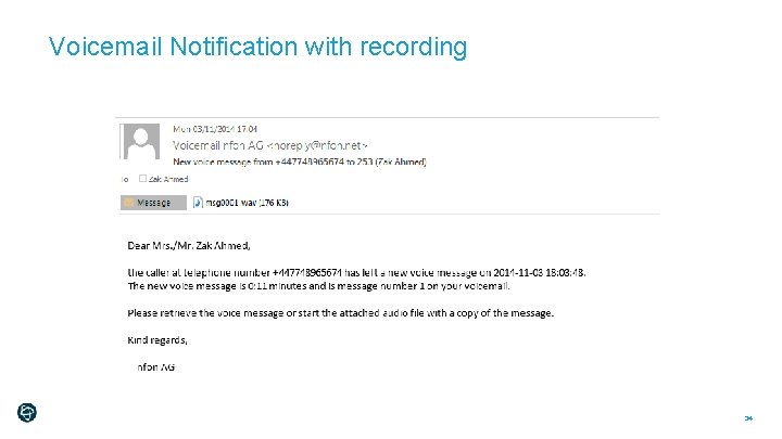 Voicemail Notification with recording 34 