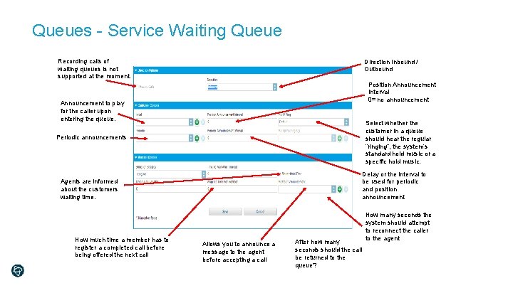 Queues - Service Waiting Queue Recording calls of waiting queues is not supported at
