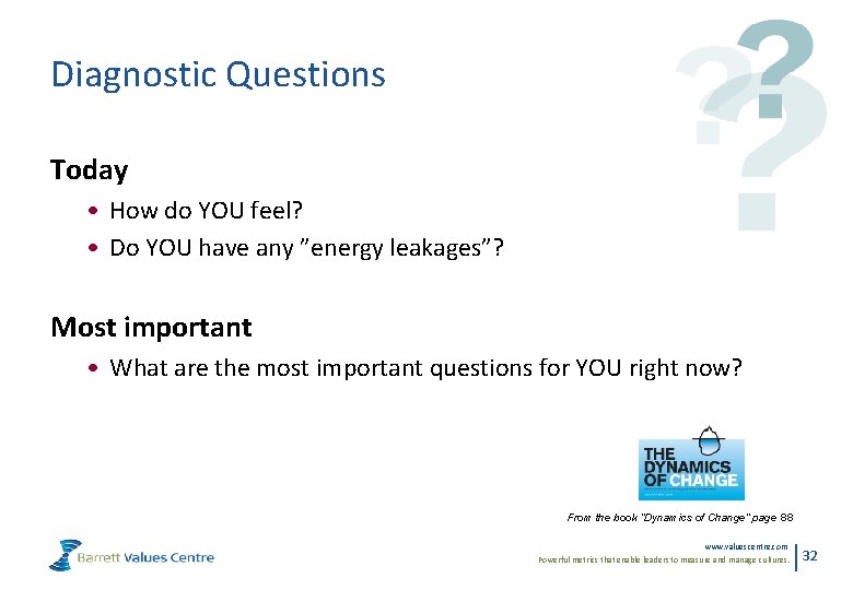 Diagnostic Questions Today • How do YOU feel? • Do YOU have any ”energy
