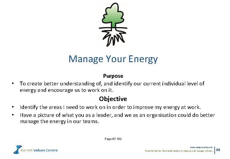 Manage Your Energy Purpose • To create better understanding of, and identify our current