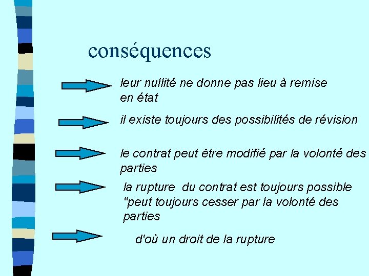 conséquences leur nullité ne donne pas lieu à remise en état il existe toujours