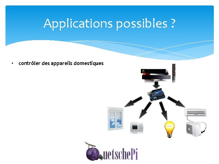 Applications possibles ? • contrôler des appareils domestiques 