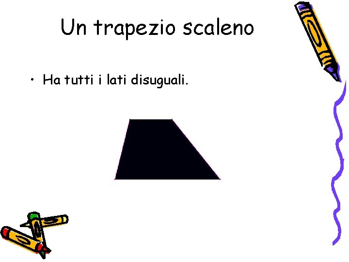 Un trapezio scaleno • Ha tutti i lati disuguali. 