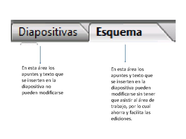 En esta área los apuntes y texto que se inserten en la diapositiva no