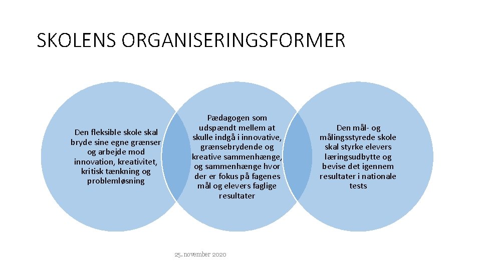 SKOLENS ORGANISERINGSFORMER Den fleksible skole skal bryde sine egne grænser og arbejde mod innovation, SKOLENS ORGANISERINGSFORMER Den fleksible skole skal bryde sine egne grænser og arbejde mod innovation,