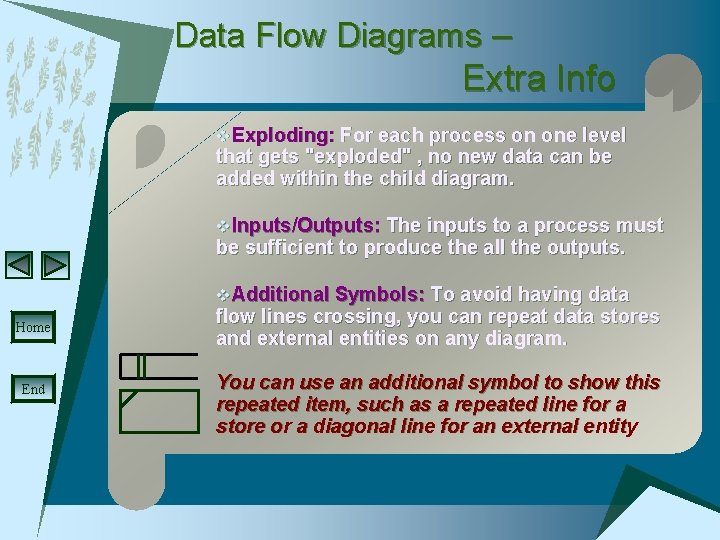 Data Flow Diagrams – Extra Info v. Exploding: For each process on one level