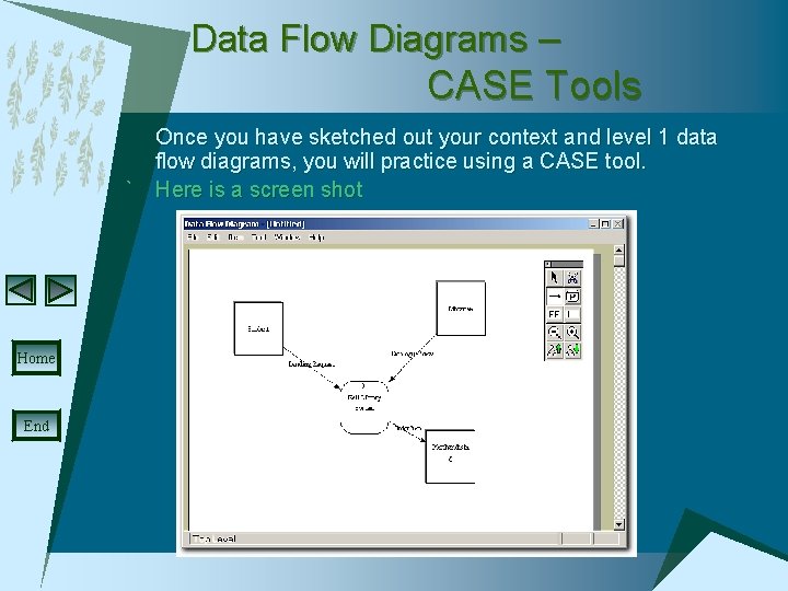 Data Flow Diagrams – CASE Tools Once you have sketched out your context and