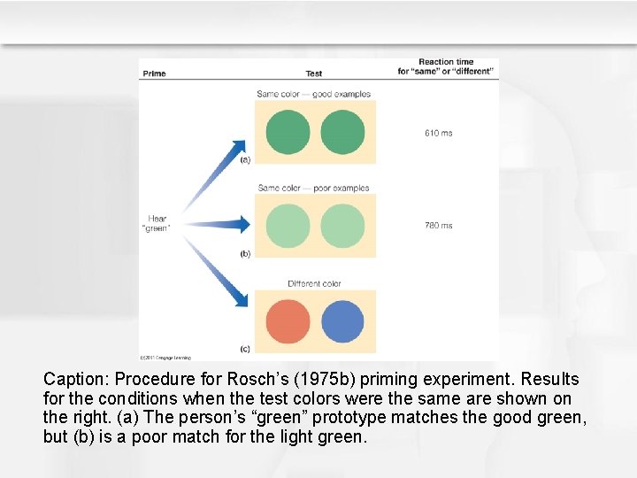 Caption: Procedure for Rosch’s (1975 b) priming experiment. Results for the conditions when the Caption: Procedure for Rosch’s (1975 b) priming experiment. Results for the conditions when the
