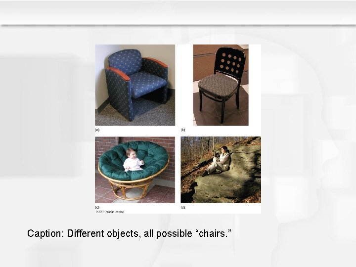 Caption: Different objects, all possible “chairs. ” Caption: Different objects, all possible “chairs. ”